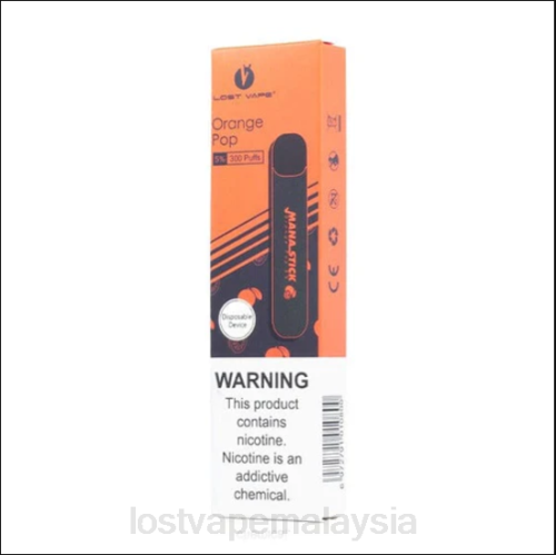 Lost Vape Wholesale - Lost Vape Mana tongkat pakai buang | 300 sedutan | 1.2ml 0FNT523 pop oren 5%